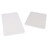 2x Witte anti-slip badmatten/douchematten set