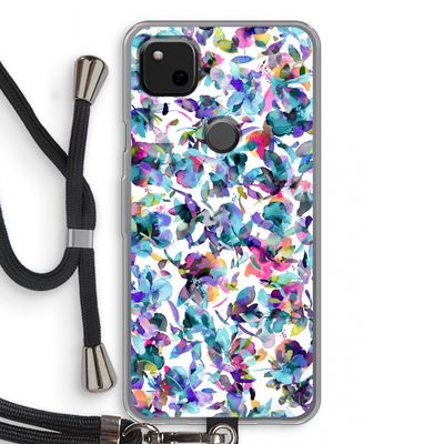 Hibiscus Flowers: Pixel 4a Transparant Hoesje met koord
