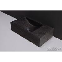 Forzalaqua Venetia fonteinbak 40x22x10cm wasbak Links 0 kraangaten Natuursteen Hardsteen gezoet 8011322