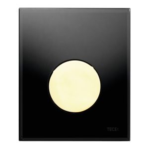 Urinoir Bedieningsplaat TECE Loop Glas Zwart 10,4x12,4 cm (met gouden toets)