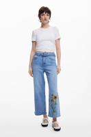 Culotte jeans zonnebloemen - BLUE - 44 Culotte jeans zonnebloemen - BLUE - 44