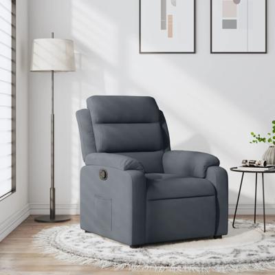 Fauteuil verstelbaar fluweel donkergrijs