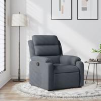 Fauteuil verstelbaar fluweel donkergrijs