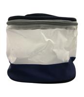 Voorkappers Etui rond blauw/wit met handvat