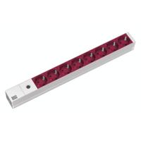 Bachmann 333.410 19 inch Stekkerdoos voor patchkast 1 HE Geaarde contactdoos Rood, Aluminium