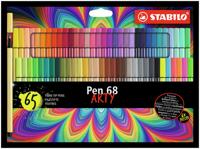 STABILO Pen 68, premium viltstift, ARTY etui met alle 65 kleuren