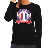 Frankrijk drinking team sweater zwart dames 2XL  - - thumbnail