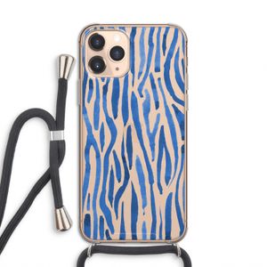 Blauwe nerven: iPhone 11 Pro Transparant Hoesje met koord