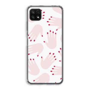 Hands pink: Samsung Galaxy A22 5G Transparant Hoesje