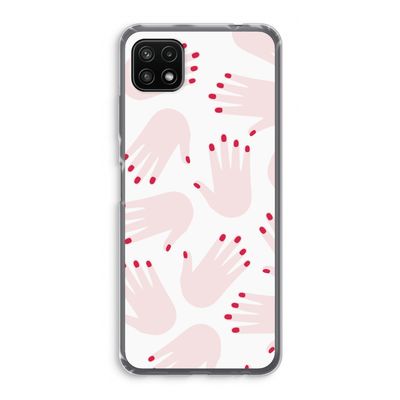 Hands pink: Samsung Galaxy A22 5G Transparant Hoesje