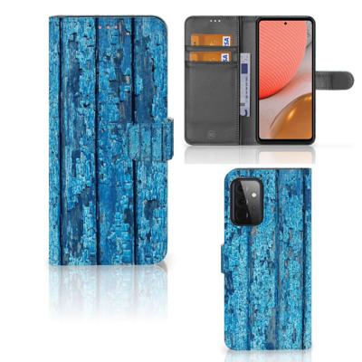 Samsung Galaxy A72 | Book Style Case | Wood Blue