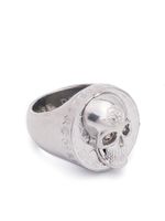 Philipp Plein bague 3D à motif tête de mort - Argent - thumbnail