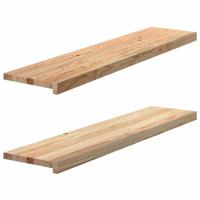 VidaXL Vensterbanken 2 st onbehandeld 110x30x2 cm massief eikenhout