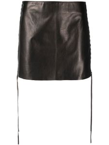 Salvatore Santoro drawstring leather mini skirt - Noir