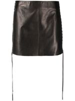 Salvatore Santoro drawstring leather mini skirt - Noir - thumbnail