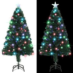 VidaXL Kerstboom met LED en standaard 120 cm glasvezel