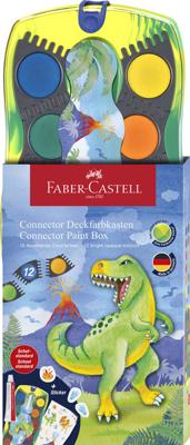 Faber Castell Waterverfdoos Connector Dino 12 kleuren + 1 tube wit
