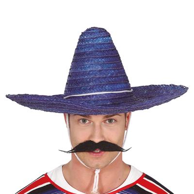 Fiesta Guirca Mexicaanse Sombrero - hoed voor heren - carnaval/verkleed accessoires - blauw