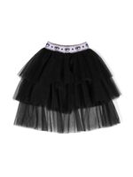 Chiara Ferragni Kids jupe en tulle à taille logo - Noir