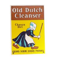 Old Dutch Cleanser Ande Rooney 1990's Emaille Bord - 33 x 23cm Old Dutch Cleanser Ande Rooney 1990's Emaille Bord - 33 x 23cm