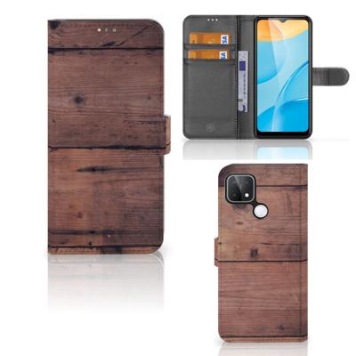 OPPO A15 | Book Style Case | Old Wood