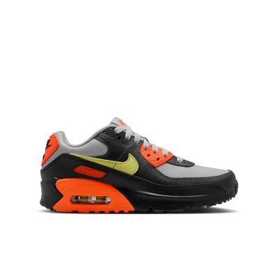 Nike Air Max 90 Leather Sneakers Kids Grijs Zwart Oranje Nike Air Max 90 Leather Sneakers Kids Grijs Zwart Oranje