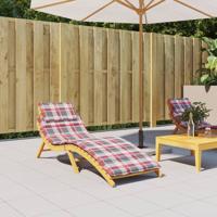 Ligbedkussen 186x58x3 cm oxford stof ruitpatroon rood