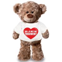Knuffel teddybeer - wil je met me trouwen - 43 cm - pluche - met shirt