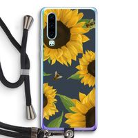 Sunflower and bees: Huawei P30 Transparant Hoesje met koord