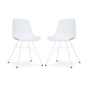 Nolon Noa-Pip Eetkamerstoelen Set van 2 - Wit - Witte Poten