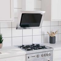 Wandafzuigkap 60 cm roestvrij staal gehard glas zilverkleurig