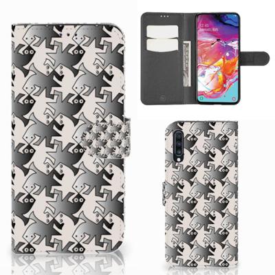 Samsung Galaxy A70 | Telefoonhoesje | Met pasjeshouder | Salamander Grey