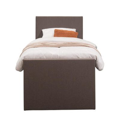 Boxspring met opbergruimte en voetbord Liv egaal - donkerbruin - 90x200cm - Leen Bakker