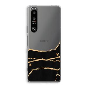 Gouden marmer: Sony Xperia 1 III Transparant Hoesje