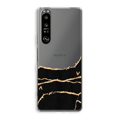 Gouden marmer: Sony Xperia 1 III Transparant Hoesje