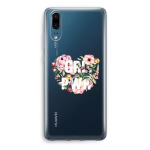 GRL PWR Flower: Huawei P20 Transparant Hoesje