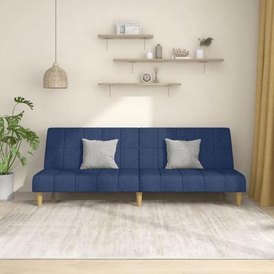 Slaapbank 2-zits stof blauw