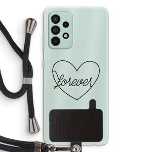 Forever heart black: Samsung Galaxy A52s 5G Transparant Hoesje met koord
