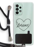 Forever heart black: Samsung Galaxy A52s 5G Transparant Hoesje met koord