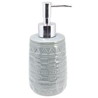 Luxury houseware Zeeppompje/dispenser - 2x - grijs - keramiek - 21 cm - toilet/keuken accessoires