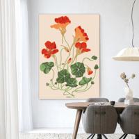 Urban Cotton Wandkleed 'La Cherry' 145 x 190cm in Frame - black