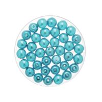 Boheemse glaskralen - 50x stuks - blauw - 6 mm - sieraden maken - hobby artikelen