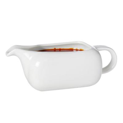 Cosy & trendy Saus schenk kannetje - porselein - wit - 250 ml - schenktuit/handvat - speelse vorm