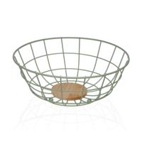 Fruitschaal Versa Groen 28 x 12 x 28 cm Hout Rubberwood Staal Ijzer