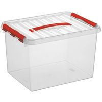 Sunware - Q-line opbergbox 22L transparant rood - 40 x 30 x 26 cm - thumbnail