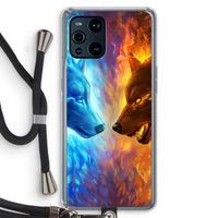 Fire & Ice: Oppo Find X3 Pro Transparant Hoesje met koord