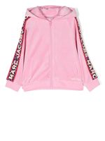 Marc Jacobs Kids veste zippée à bande logo en jacquard - Rose