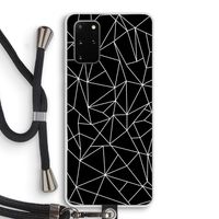 Geometrische lijnen wit: Samsung Galaxy S20 Plus Transparant Hoesje met koord