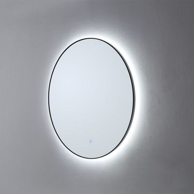 Badkamerspiegel Sanilux Rond LED 3 Kleuren Instelbaar Dimbaar Incl. Spiegelverwarming 60x2.5 cm Mat Zwart Sanilux