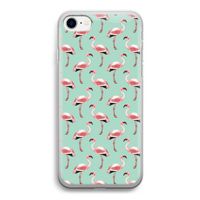 Flamingoprint groen: iPhone SE 2020 Transparant Hoesje